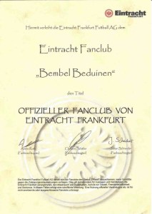 Our deed as official fan club ©EFC Bembel Beduinen